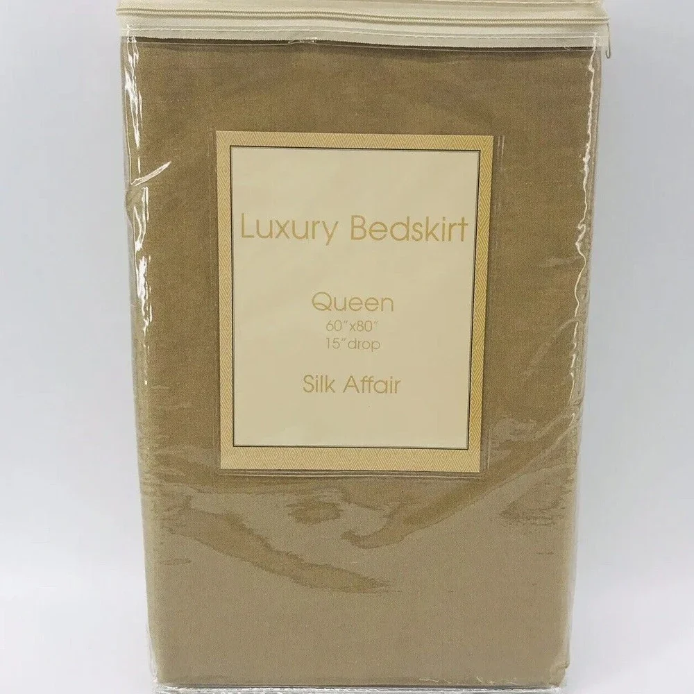 Newport Home Gold Silk Affair Queen Luxury Bedskirt Easy Care Elegant Dupioni